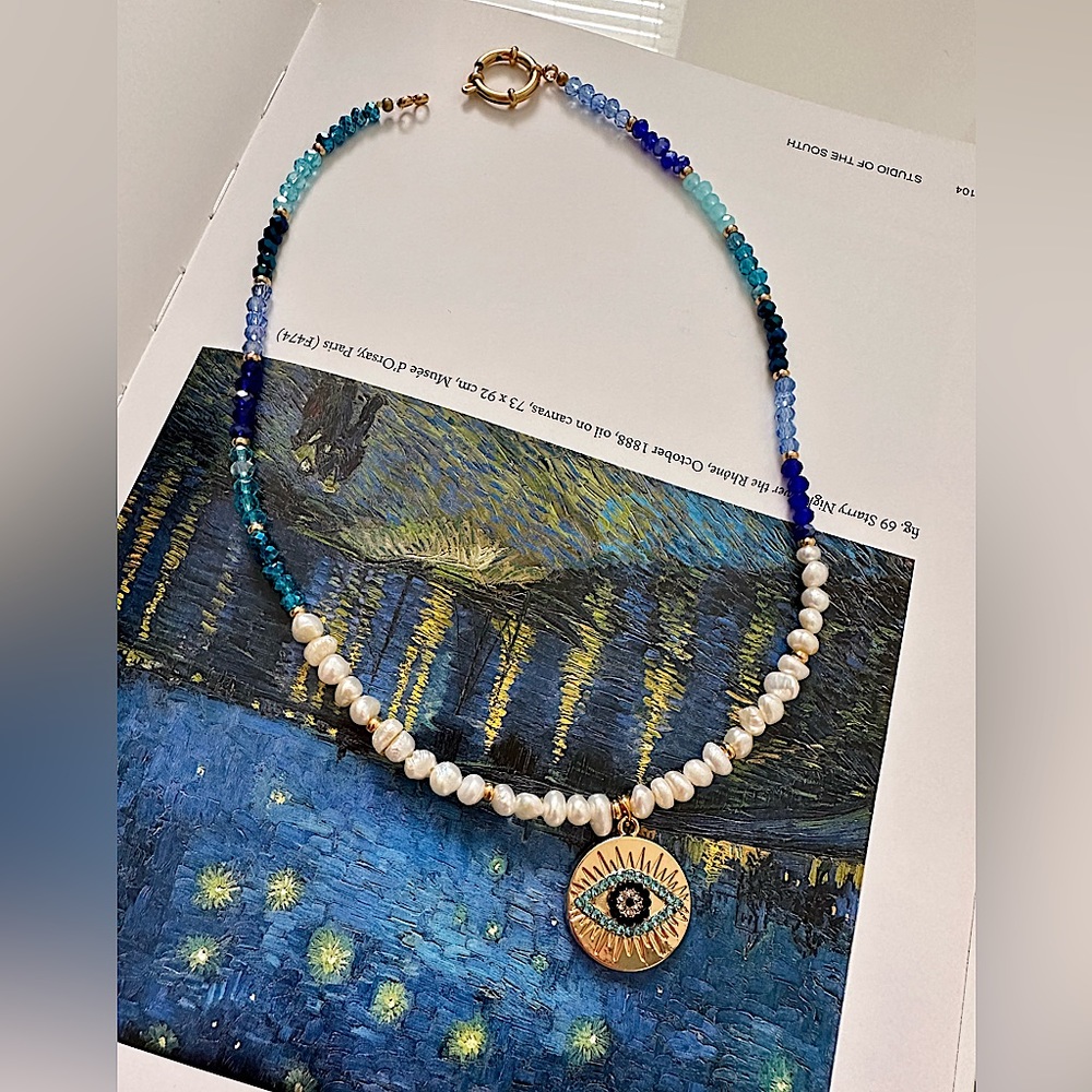 Freshwater pearl and bead necklace